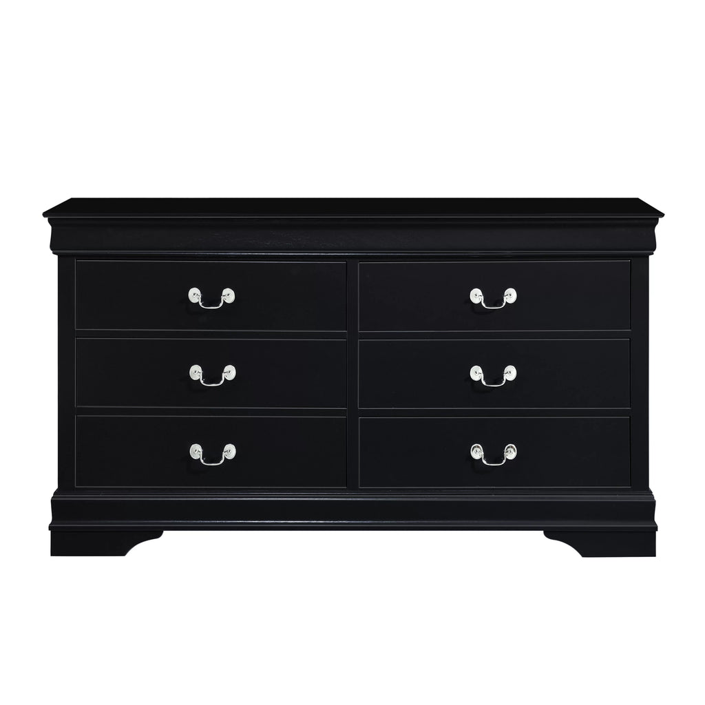 Black 6 Drawer Dresser V11572