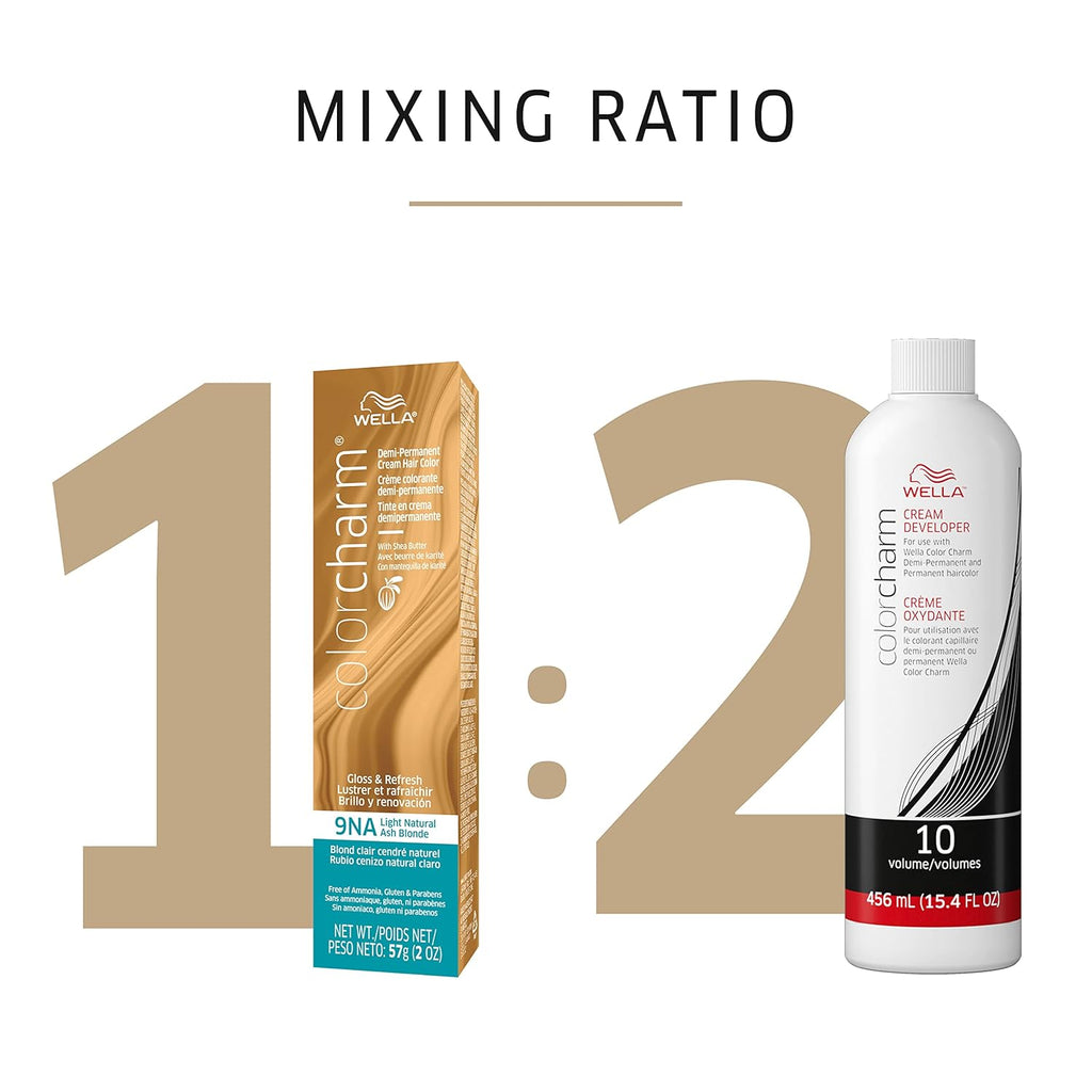 9NA Light Natural Ash Blonde Demi Permanent Hair Color with 10 Vol. Developer E181603