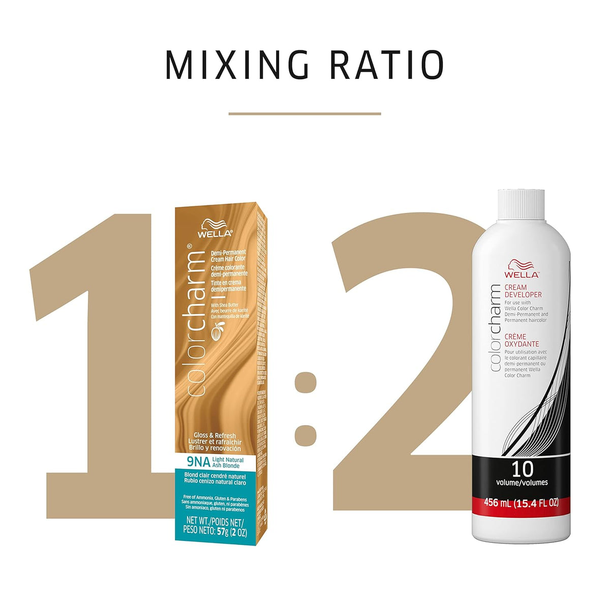 9NA Light Natural Ash Blonde Demi Permanent Hair Color with 10 Vol. Developer E181603