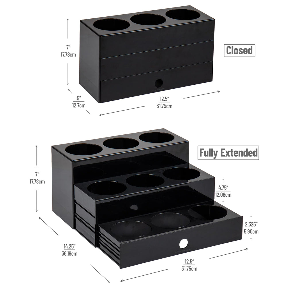 9 Compartment Black Syrup Bottle Holder V87839
