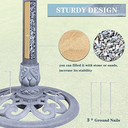 Grey Antique Large Birdbath I36903