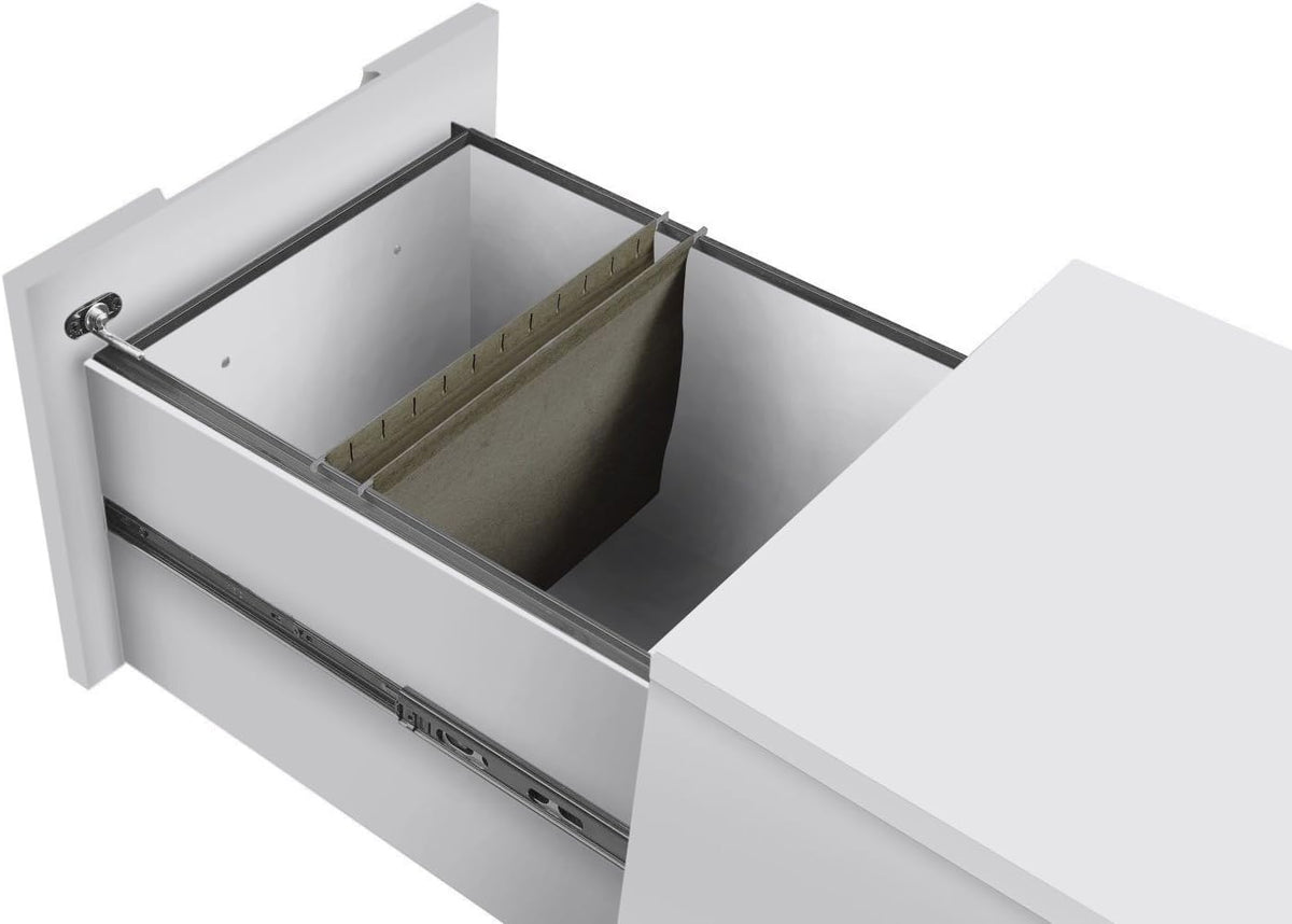 White 2 Drawer Mobile Pedestal J894324