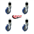4x22 Blue Polyurethane Swivel Caster with Expanding Stem, Set of 4 S2916