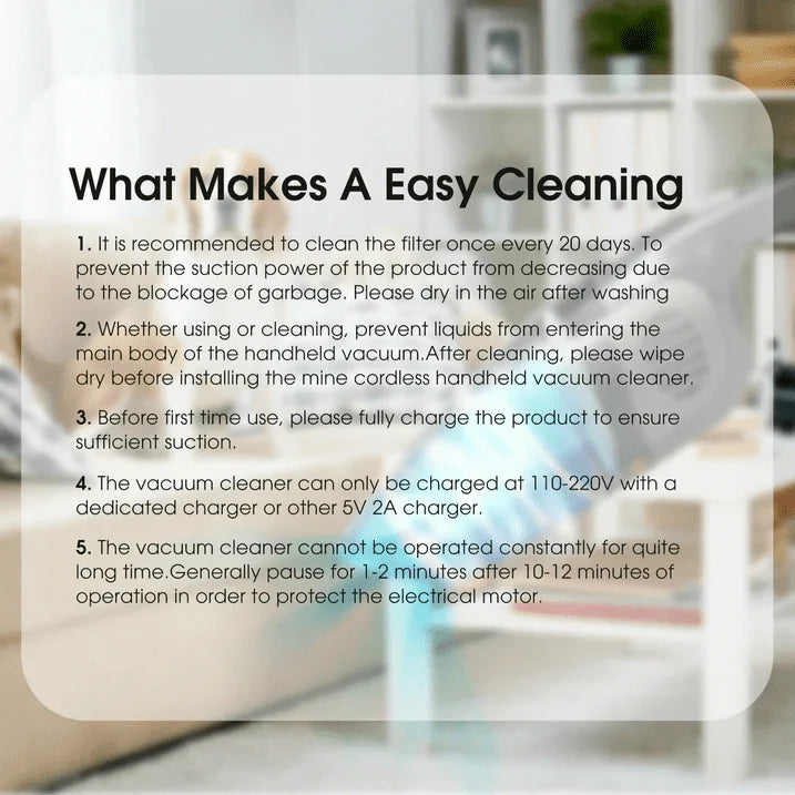 Cordless Portable Handheld Car Vacuum Cleaner with LED Lights M840590