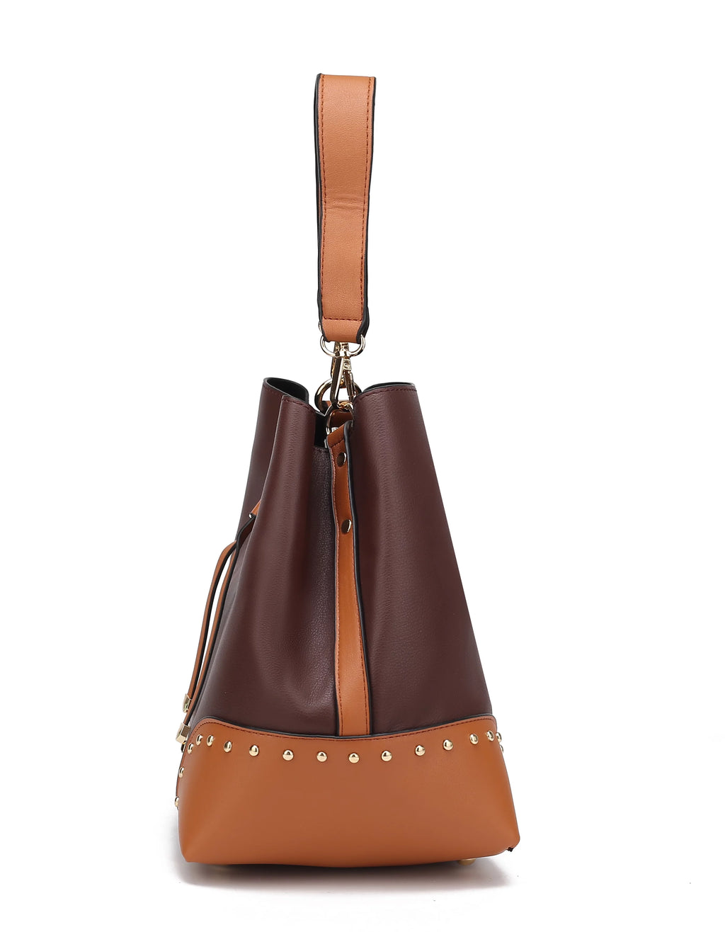 Black Vegan Leather Bucket Bag & Wristlet Wallet 2-Piece Set T5144