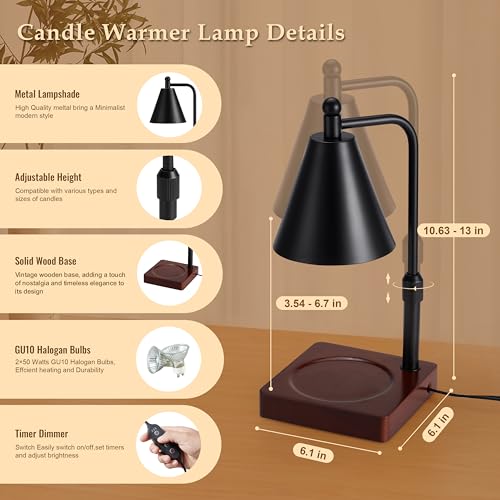 White Gold Candle Warmer Lamp with 2 Bulbs R65919