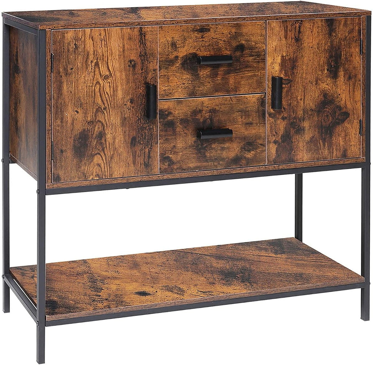 Industrial Buffet Cabinet with 2 Drawers & Doors and 1 Open Shelf B7578