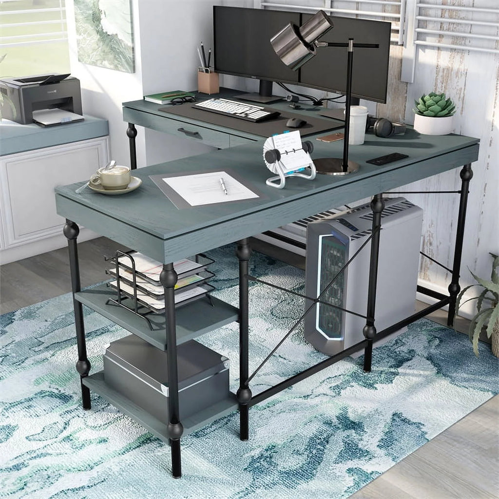 L-shaped Wooden Desk K14561