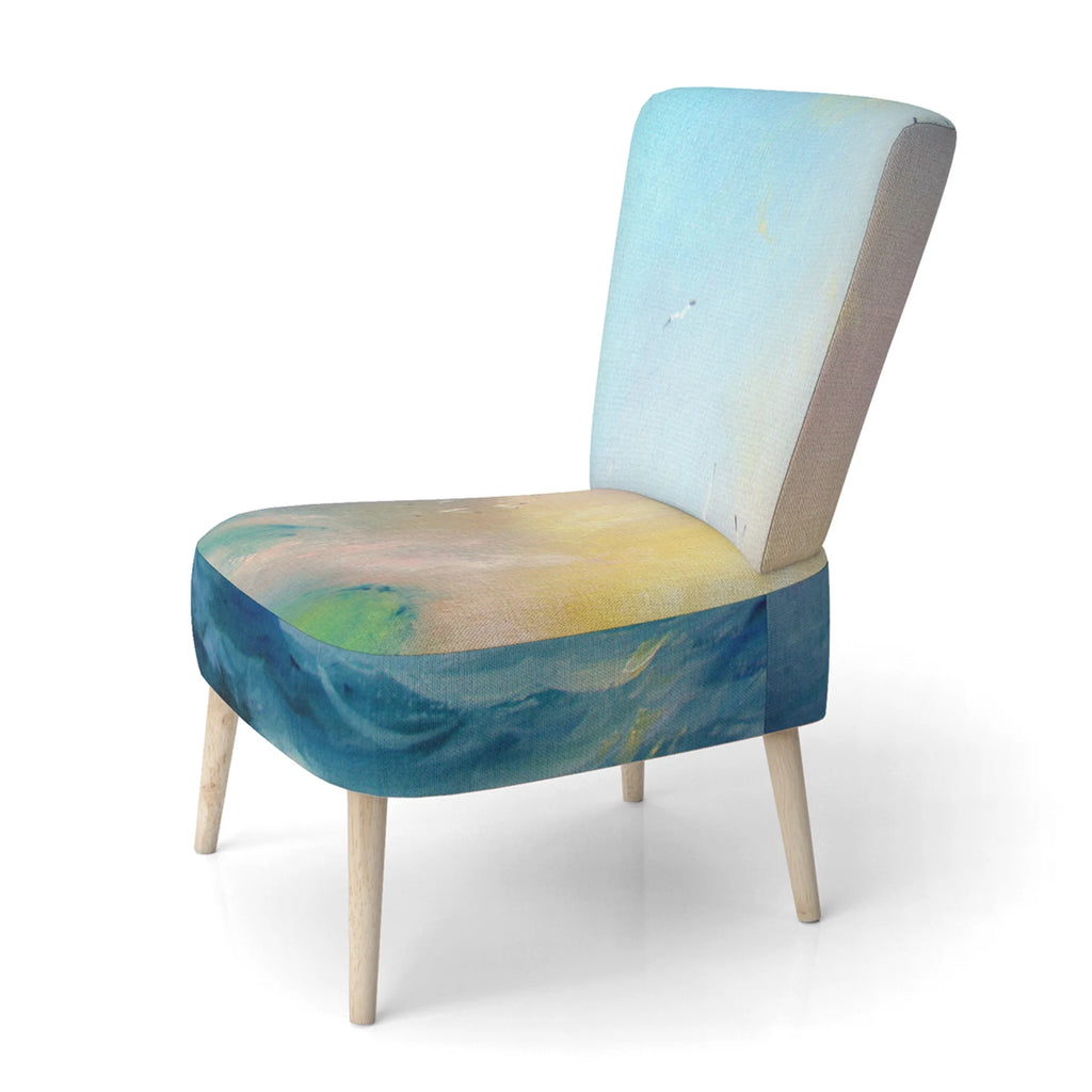 Turquoise Upholstered Accent Chair and Arm Chair K2529