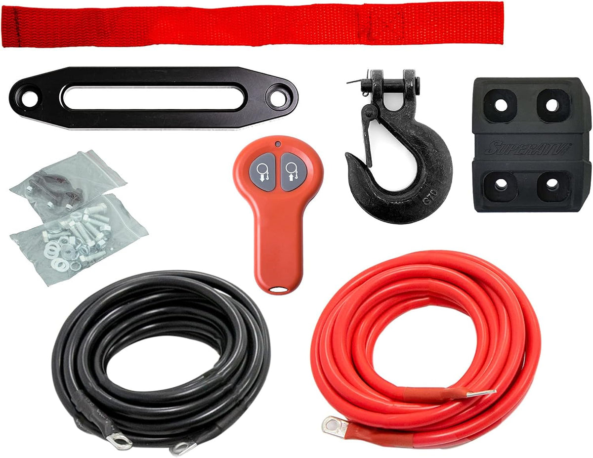 6000 lb. Ready-Fit Winch, 266.1 Gear Ratio, 50 Foot Remote, 3/16 Inch Steel, Permanent Magnet DC 12V, 1.9 HP Motor Y934480