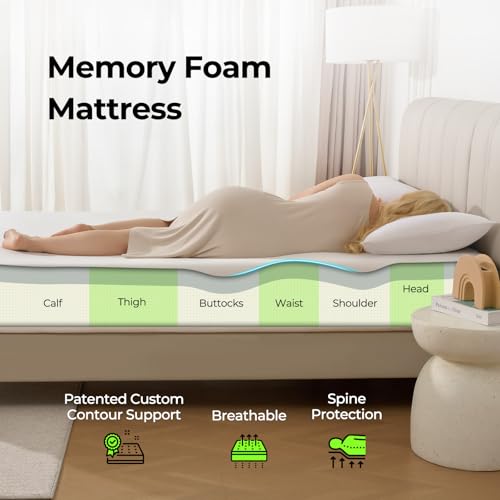 Twin 8 Inch Gel Memory Foam Mattress with Waterproof Protector U553