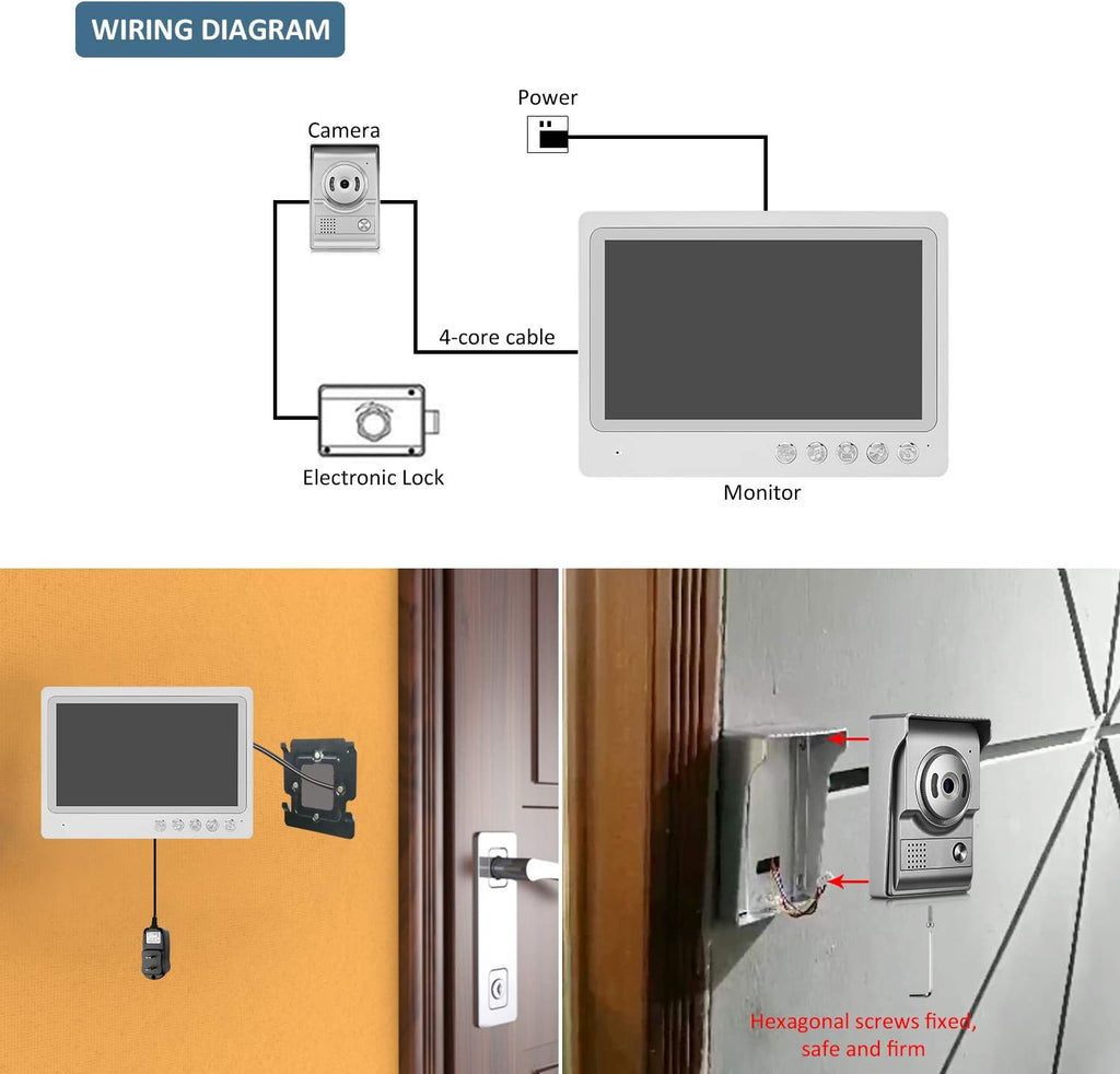 9 Inch Wired Video Intercom System with Night Vision B40343