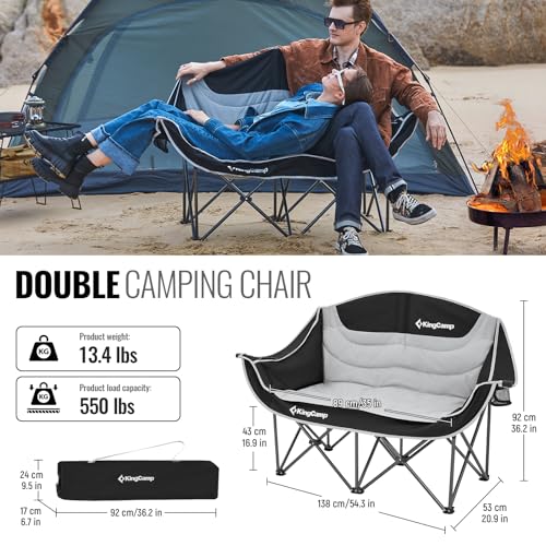 XL Oversized 2 Person Padded Folding Camping Chair V156727