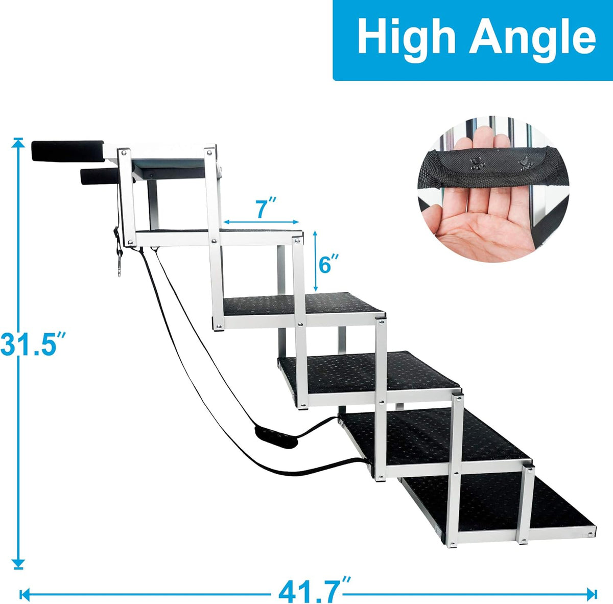 Lightweight Aluminum Foldable Pet Ladder Ramp with Nonslip Surface V9284