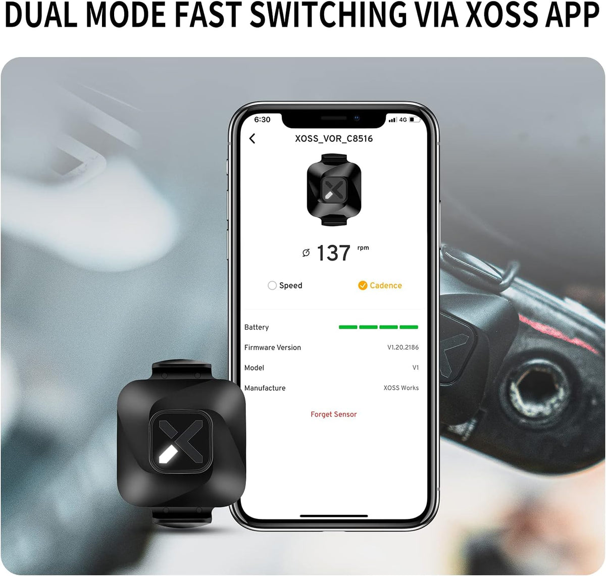 Cadence and Speed Sensor Wireless IPX7 Waterproof Bike Sensor 2 Pack D241