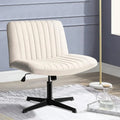 Armless Cross Legged Fabric Padded Swivel Height Adjustable Office Desk Chair F123213