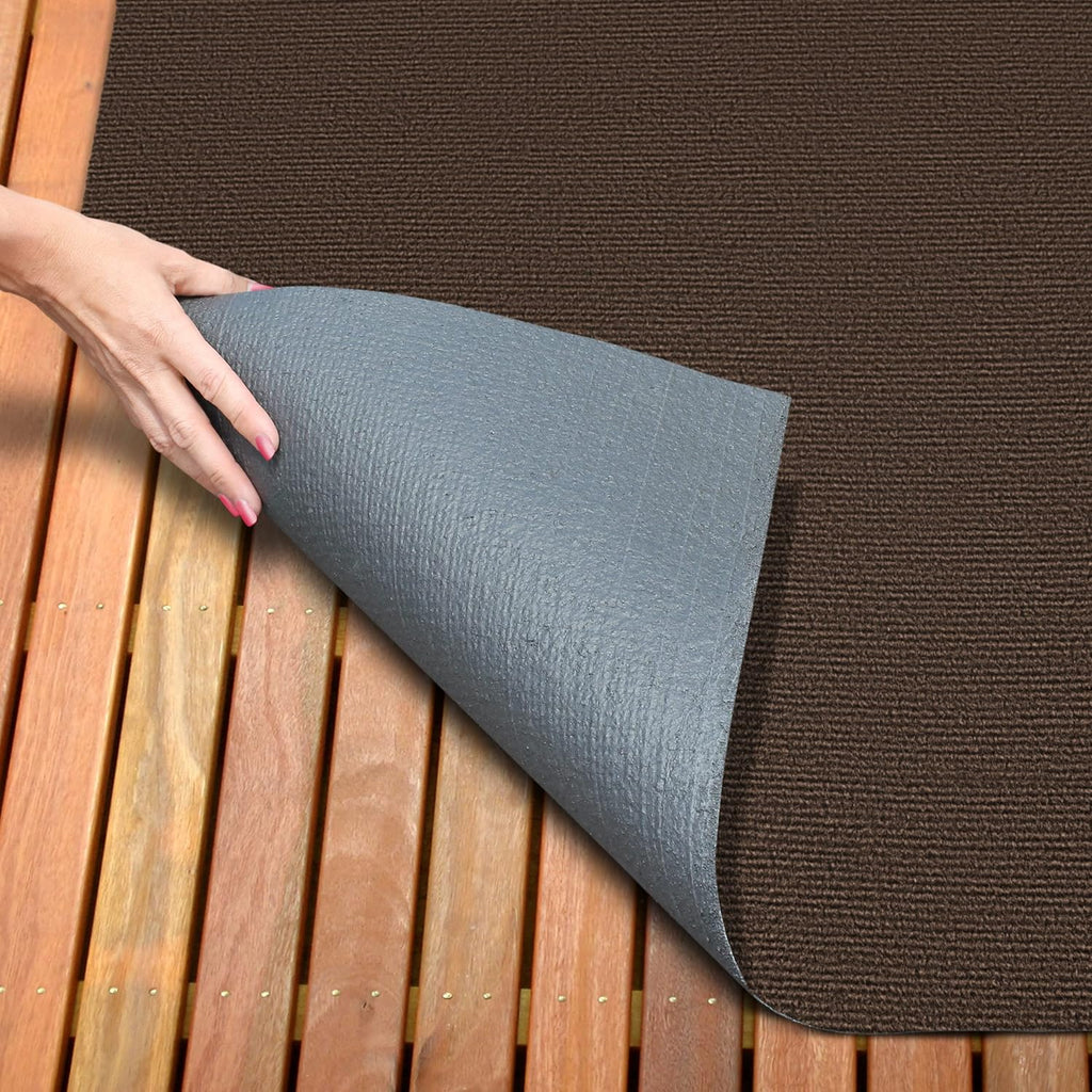 Dark Brown 6 Feet x 20 Feet Indoor Outdoor Carpet with Rubber Backing Z792
