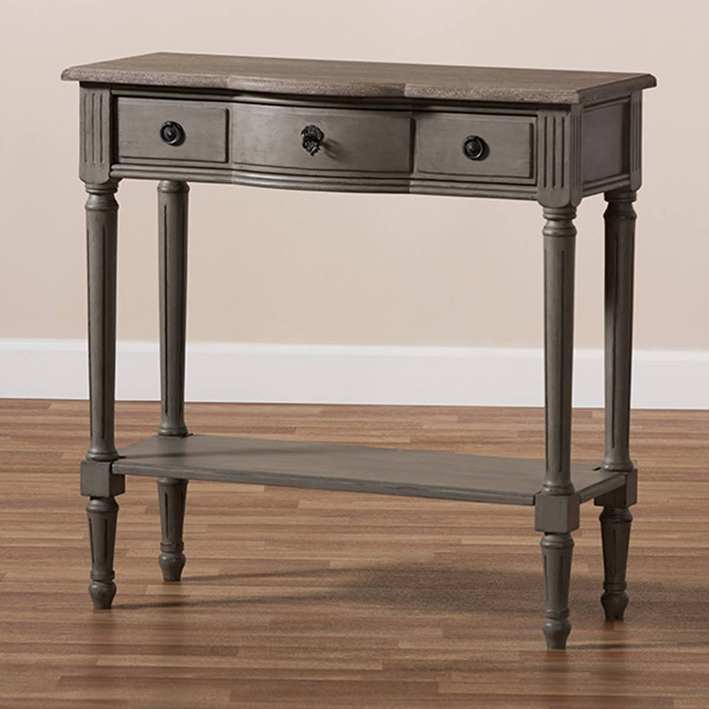 Gray 1-Drawer Wood Console Table Y76064