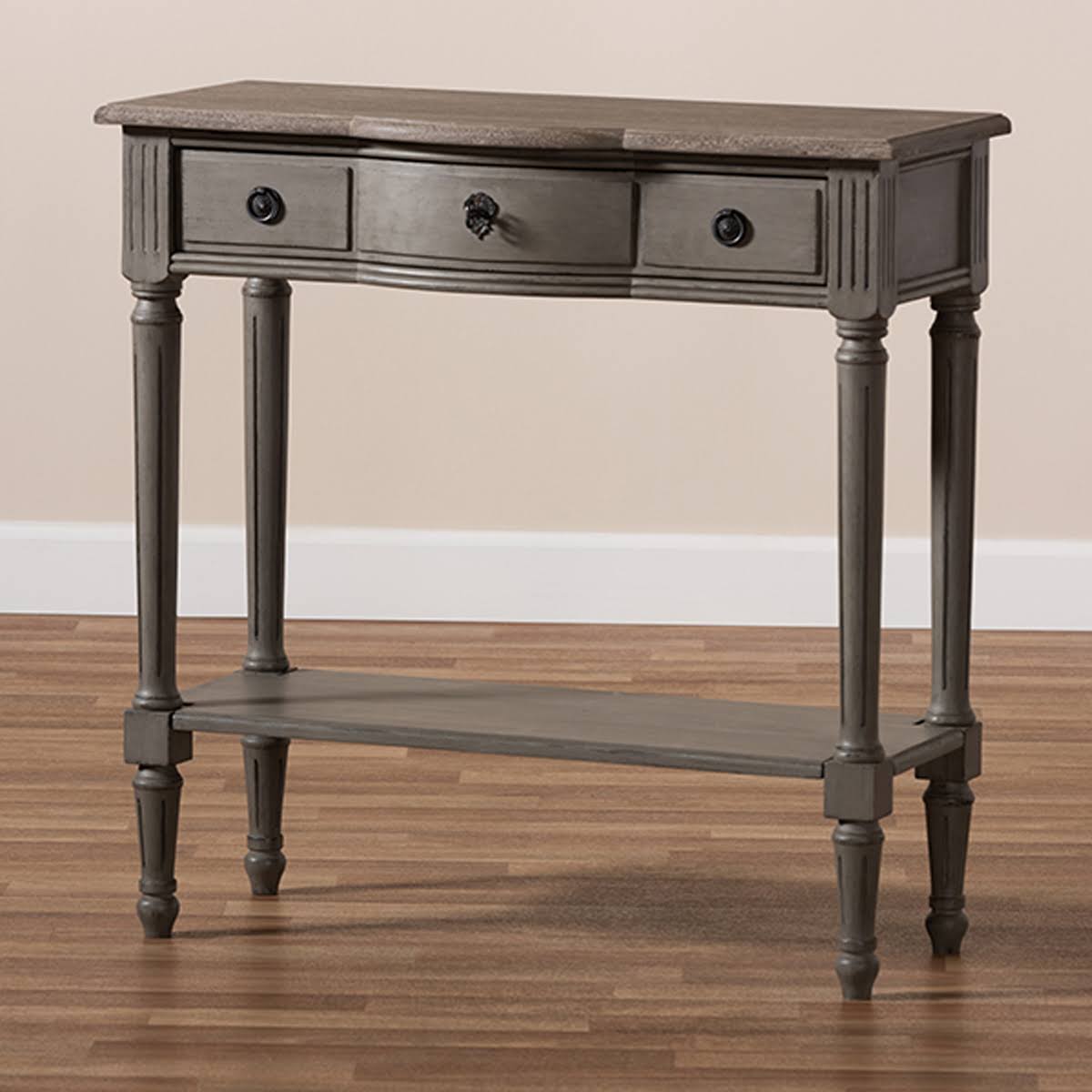 Gray 1-Drawer Wood Console Table Y76064