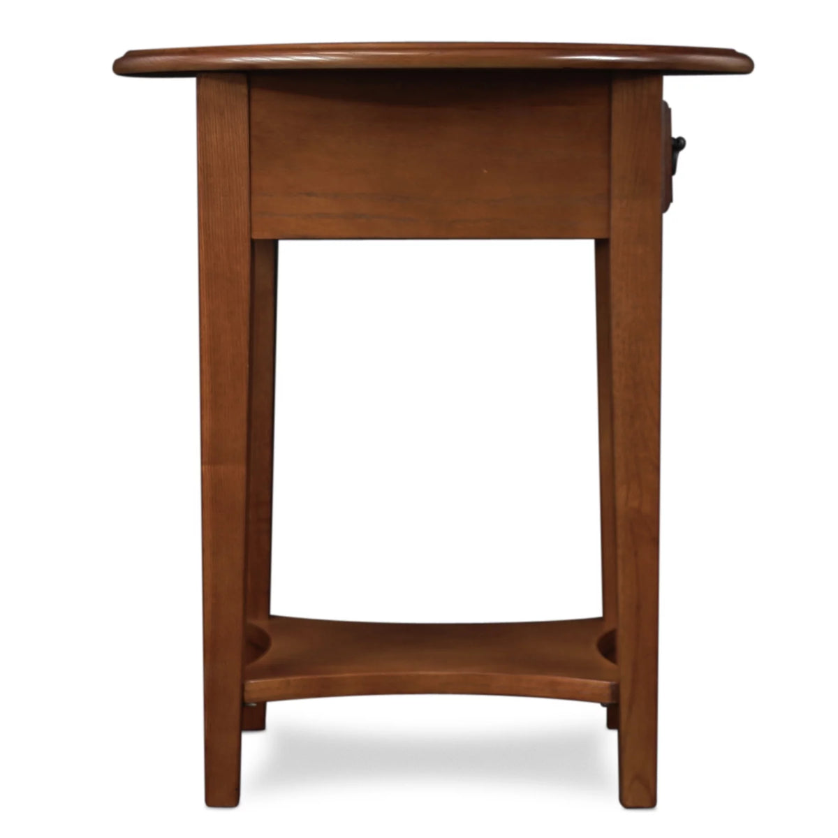 One Drawer Oval Side Table with Shelf F6876