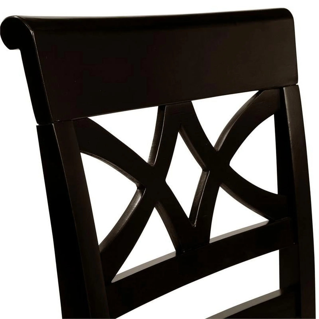Black and Cherry Wood Dining Chair Set of 2 T7965