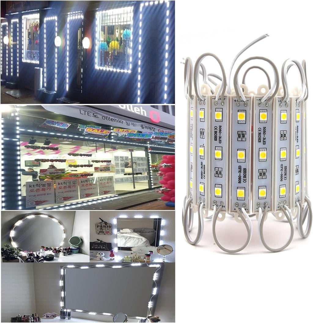 LED Storefront Lights, 80 Pieces Waterproof LED Light Module, 4 Set 5050 SMD LED Module (White Light) Pack of 2 W483349