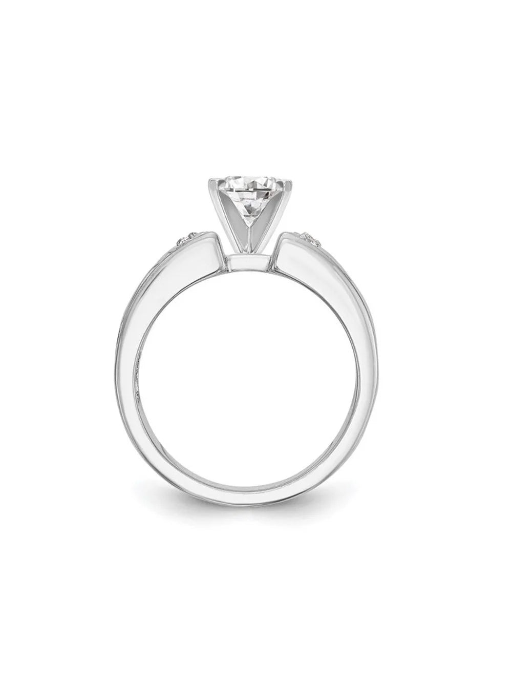 14K White Gold Round Lab-Grown Diamond Engagement Ring F1605