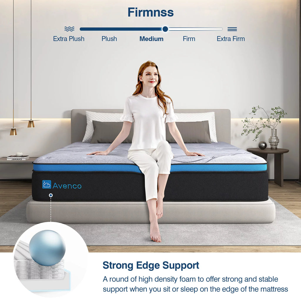 10 inch Gel Memory Foam Hybrid Mattress, Full Size Q6422