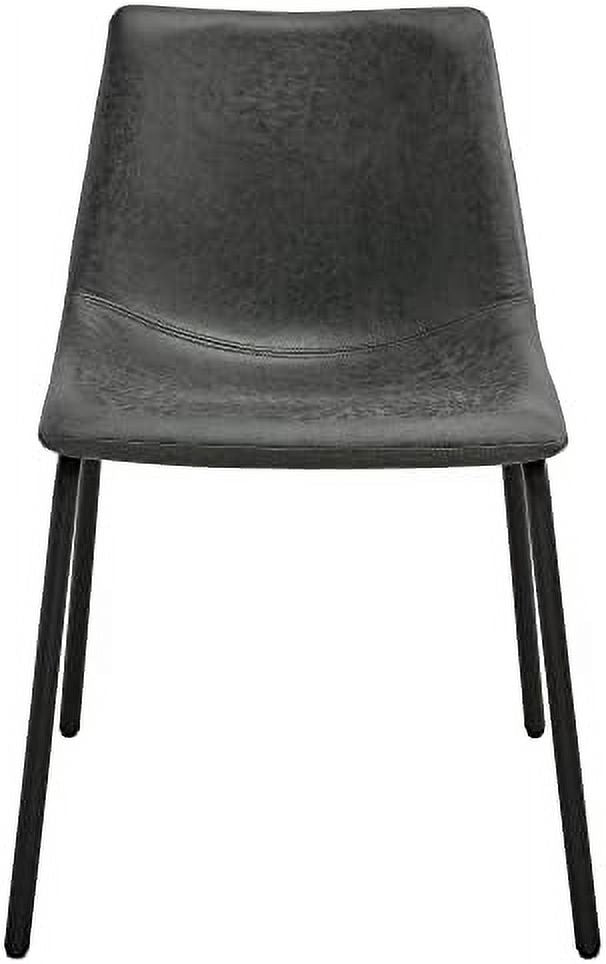 Faux Leather Dining Chairs Set of 2 with Backrest and Metal Legs G77944