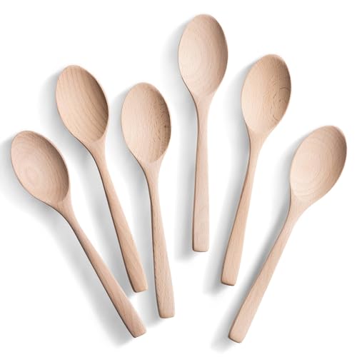 Small Uncoated Beech Wooden Spoons Set, 6pcs Y5320