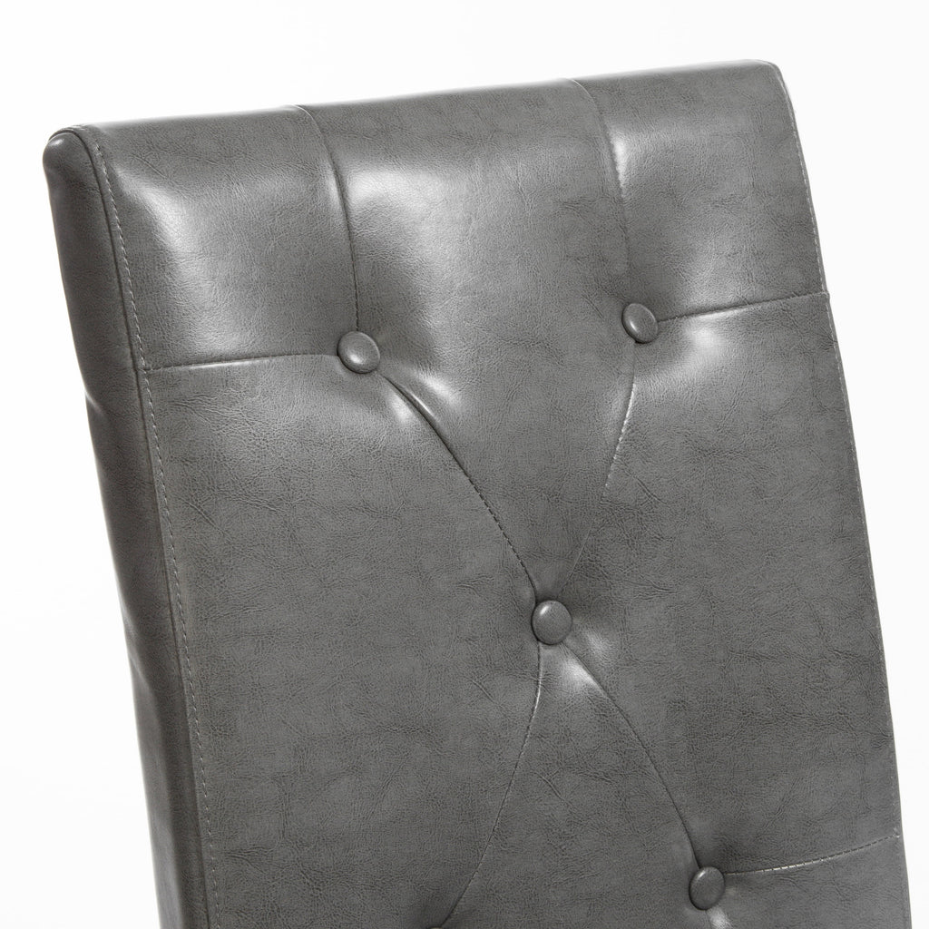 Bonded Leather Dining Chair, Set of 2, Gray U3702