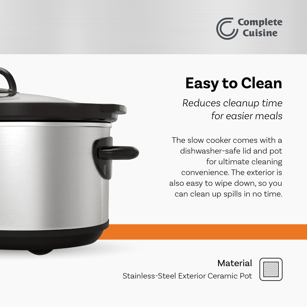 7-Quart Oval Stainless-Steel Slow Cooker G95643