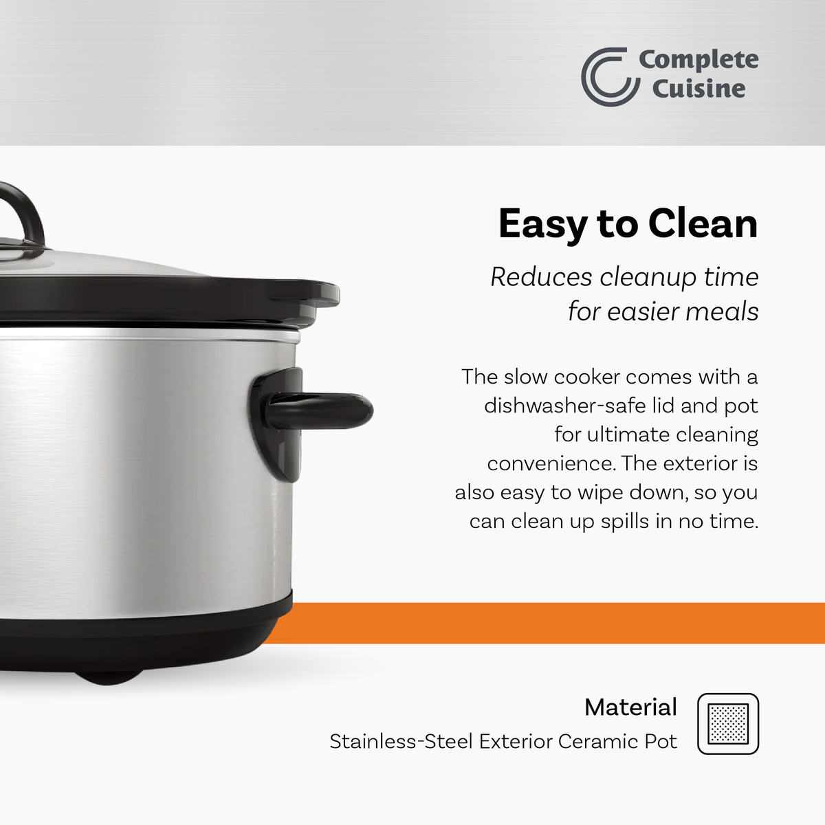 7-Quart Oval Stainless-Steel Slow Cooker G95643