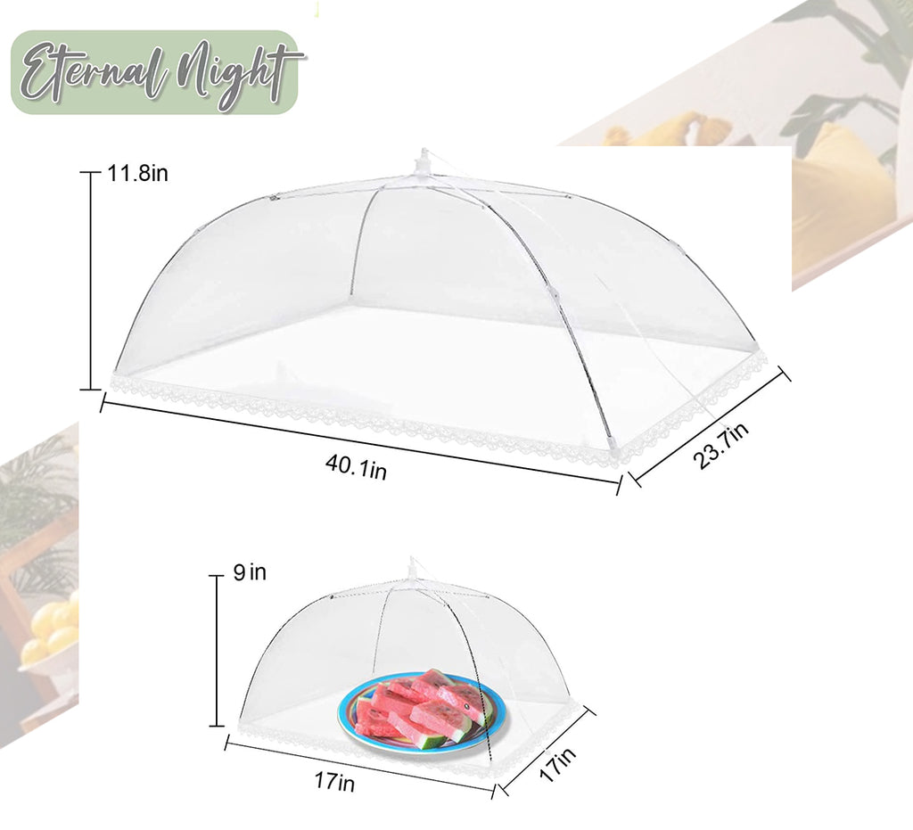 Food Cover Food Tent, 1 Extra Large (40"X24") & 4 Standard (17"X17") Mesh Food Covers N5248