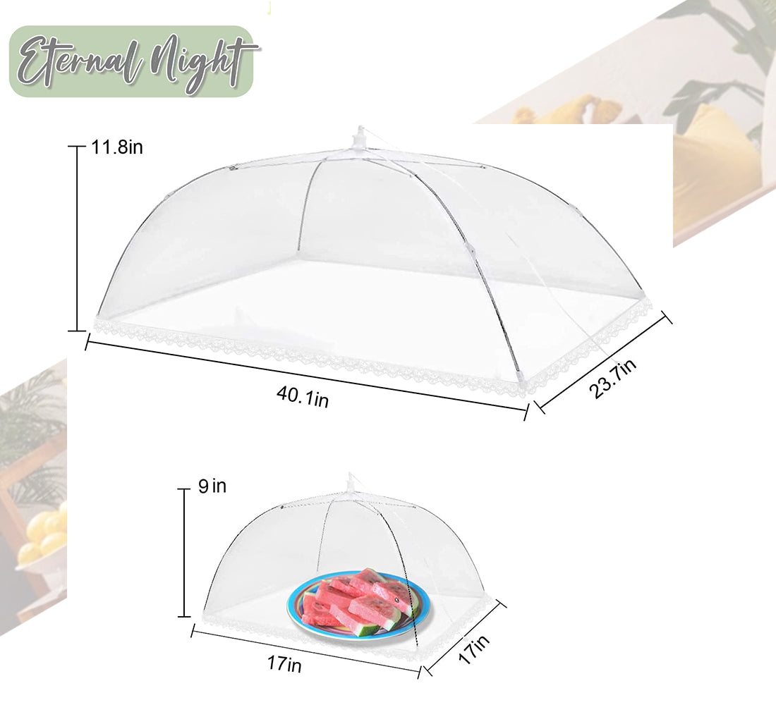 Food Cover Food Tent, 1 Extra Large (40"X24") & 4 Standard (17"X17") Mesh Food Covers N5248