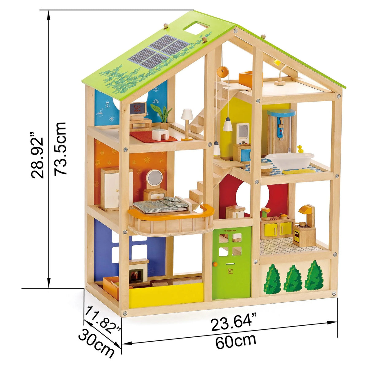 Wooden Furnished Dollhouse Playset Y1482