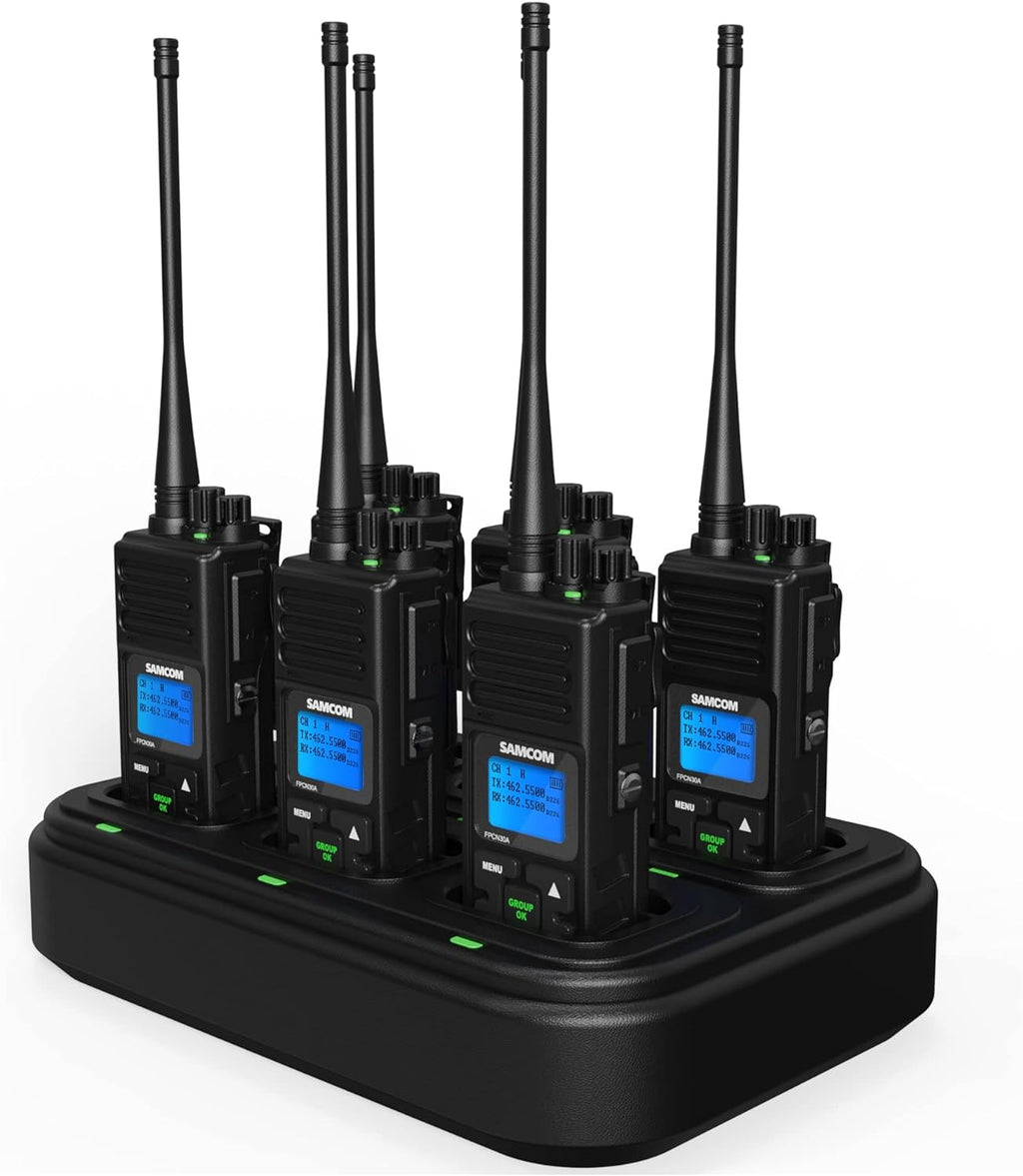 6 Pcs UHF Two Way Radio with Charger Base B660