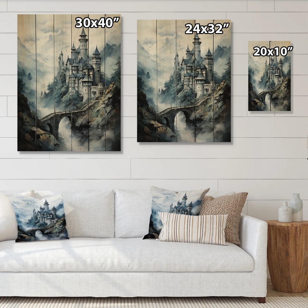 Natural Pine Wood Cityscapes Print T623716