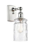 White and Polished Chrome 1 Light Sconce E9175