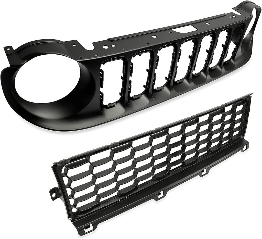 Black 2pcs Front Grille and Lower Grille O264