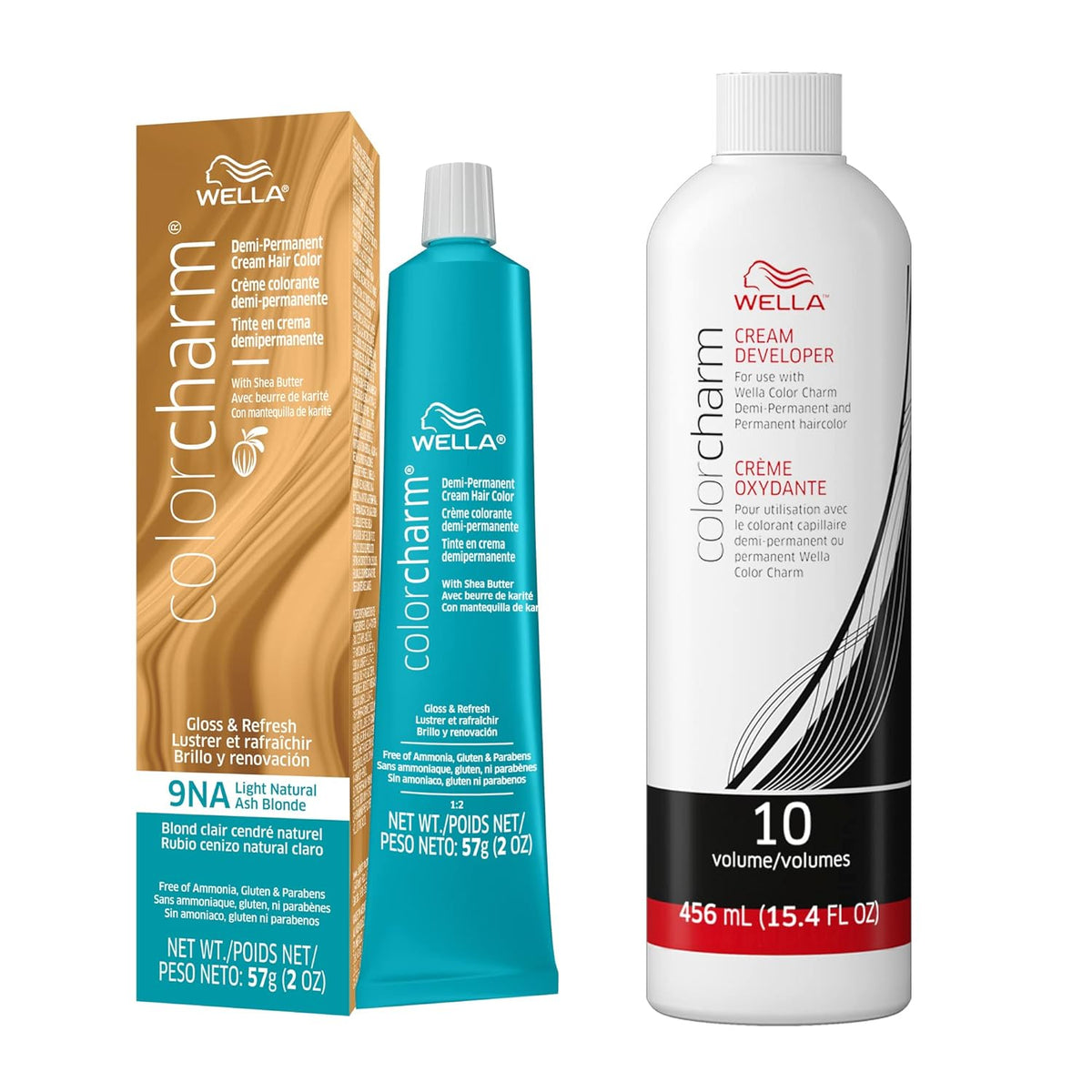 9NA Light Natural Ash Blonde Demi Permanent Hair Color with 10 Vol. Developer E181603