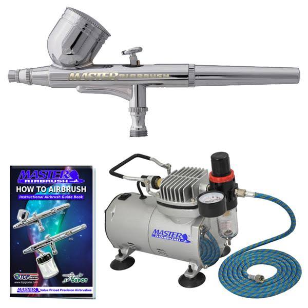.3 Dual-Action Airbrush Kit Air Compressor O9399