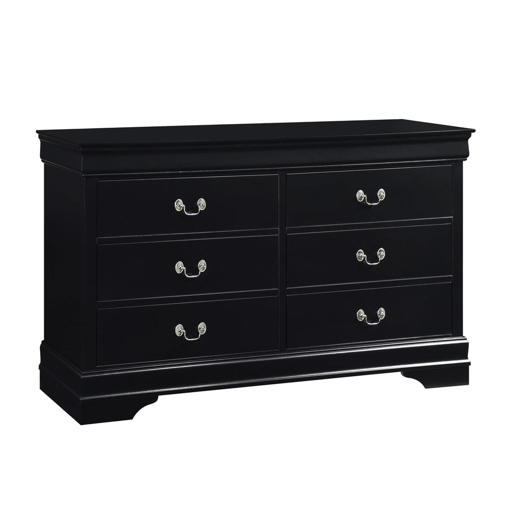 Black 6 Drawer Dresser V11572