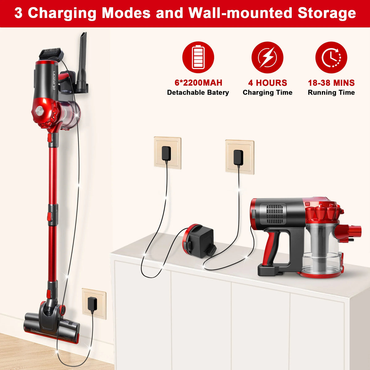 Cordless Bagless Lightweight Stick Handheld Vacuum Cleaner J626348