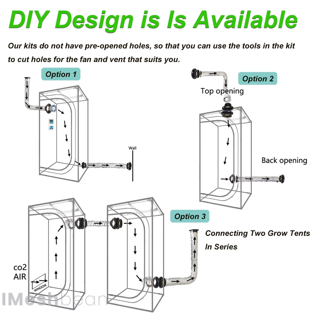 24"x24"x55" Grow Tent Kit with LED Grow Light & Inline Fan O817980