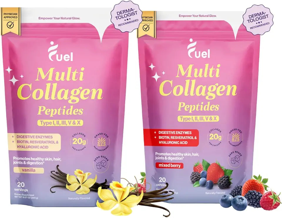 Mixed Berry & French Vanilla Collagen Peptides Powder B926