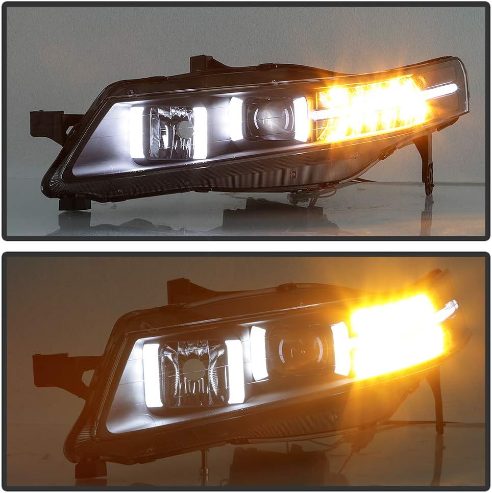 LED Signal DRL Tube Projector Headlights Headlamps Driver & Passenger Side H603852