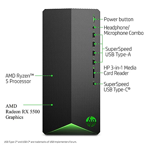 Black AMD Ryzen 5 5600G 16 GB RAM 1TB SSD Gaming Desktop W435800