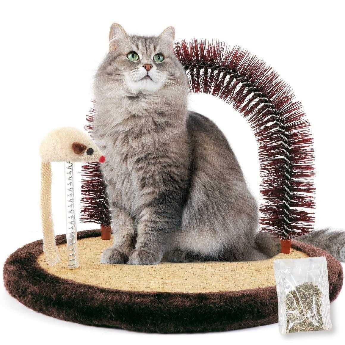 Cat Self Groomer Massager with Scratching Pad and Catnip Toy O1795