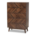 Walnut Brown Wood 5-Drawer Storage Chest H3365